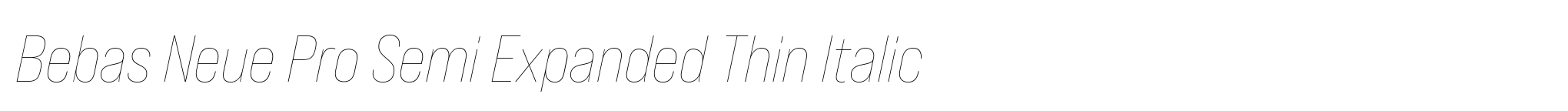 Bebas Neue Pro Semi Expanded Thin Italic image